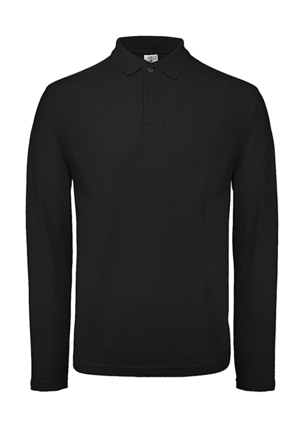 Heren Polo Lange Mouw B&C ID.001 in Heren Polo Lange Mouw B&C ID.001 Black