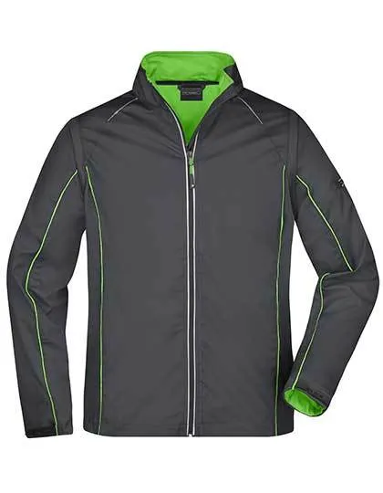 Heren Softshell jas Daiber JN1122 in Heren Softshell jas Daiber JN1122 Iron Grey-Groen