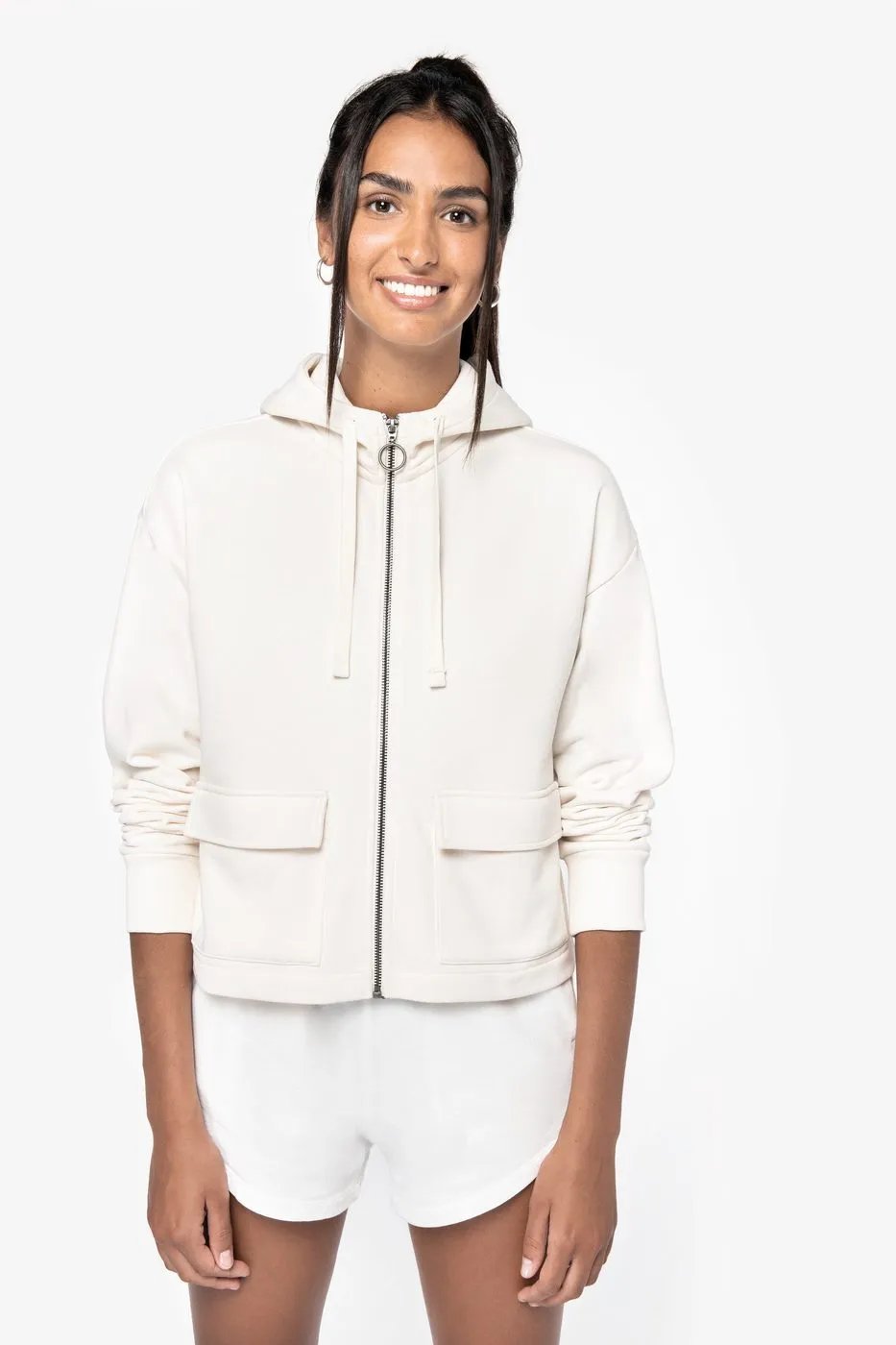 Heren Hoodie met Rits B&C WG009 productfoto