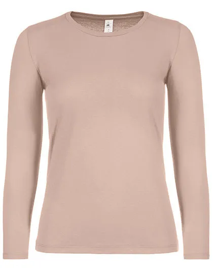 Dames T-shirt Lange Mouw B&C TW06T in Dames T-shirt Lange Mouw B&C TW06T - Millennial Pink