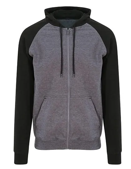 Baseball Hoodie AWDis JH063 in Baseball Hoodie AWDis JH063 charcoal-jet black