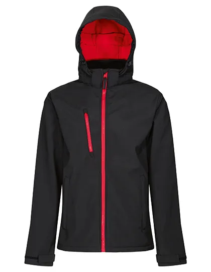 Heren Softshell Jas Regatta Venturer TRA701 in Heren Softshell Jas Regatta Venturer TRA701 Zwart-Rood