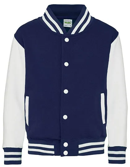Kinder Baseball Jacket Varsity AWDis JH043J in Sweatjacket Baseball AWDis JH43J oxford navy-white
