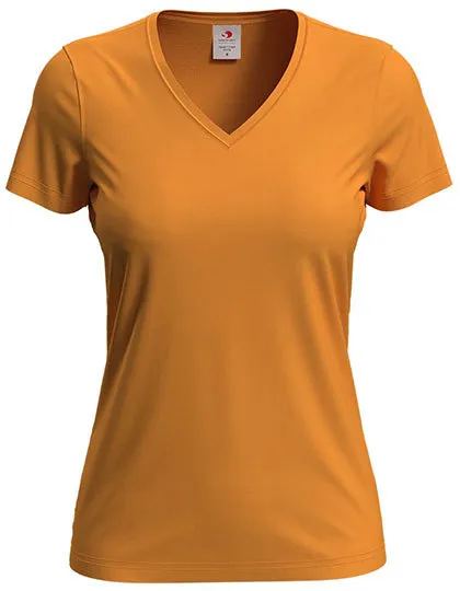 Dames T-shirt V Hals Stedman Classic-T ST2700 in Dames T-shirt V Hals Stedman Classic-T ST2700 - Orange