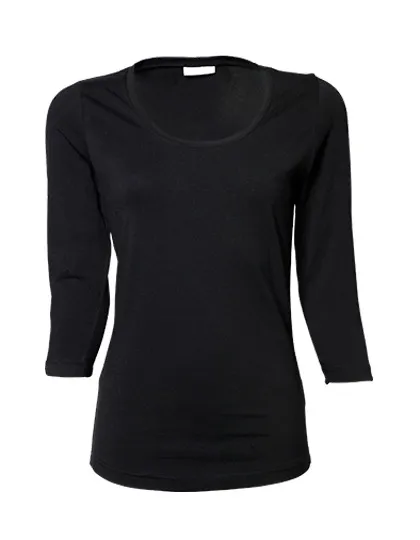 Dames T-shirt Strech 3-4 Mouw Tee Jays 460 in Dames T-shirt Strech 3-4 Mouw Tee Jays 460 - Black
