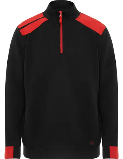 Heren Sweater Roly Maverick SU8413 in Heren Sweater Roly Maverick SU8413 zwart-rood