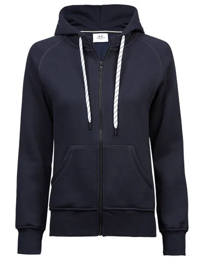 Dames Fashion Full Zip Hood Tee Jays 5436 in Dames Fashion Full Zip Hood Tee Jays 5436 - Navy
