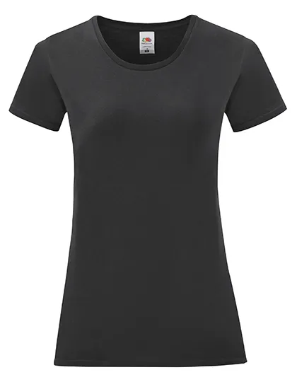 Dames T-shirt Iconic Fruit of the Loom 61-432-0 in Dames T-shirt Iconic Fruit of the Loom 61-432-0 - Black
