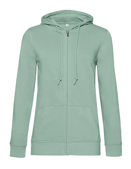 Organische Dames Hoodie met rits B&C Inspire Zipped WW36B in Organische Dames Hoodie met rits B&C Inspire Zipped WW36B - Sage