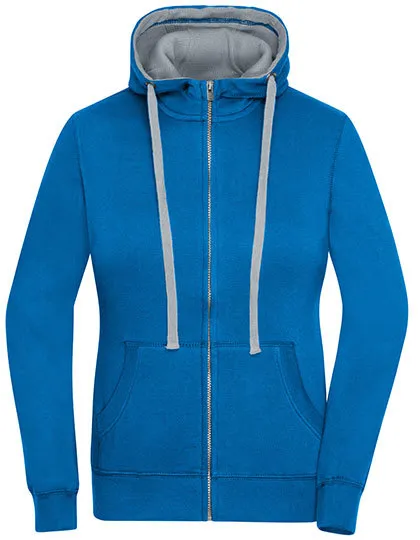 Dames Hooded Sweaters Lifestyle Daiber JN962 in Dames Hooded Sweaters Lifestyle Daiber JN962 - cobalt-Grey heather