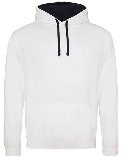 Heren Hoodie AWDis varsity JH003 in Heren Hoodie AWDis varsity JH003 - Artic White-French Navy