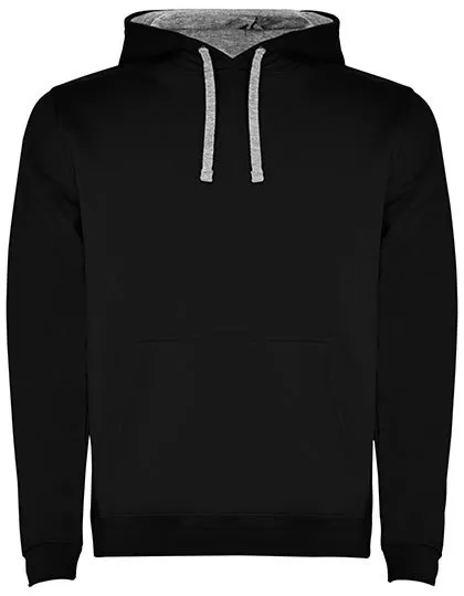 Heren Hooded Sweater Urban Rolly SU1067 in Heren Hooded Sweater Urban Rolly SU1067 Zwart-Heather Grey