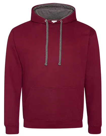 Heren Hoodie AWDis varsity JH003 in Heren Hoodie AWDis varsity JH003 - Burgundy-Charcoal