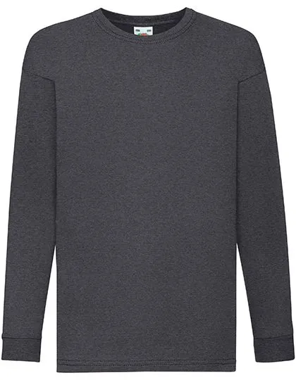 Kinder T-shirts LS Fruit of the Loom value weight 61-007-0 in Kinder T-shirts LS Fruit of the Loom value weight 61-007-0 - Dark Grey