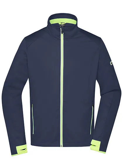 Heren Sport Softshell Jas Daiber JN1126 in Heren Sport Softshell Jas Daiber JN1126 Navy-Bright Yellow