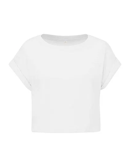 Dames T-shirt Organic Mantis Crop Top T M96 in Dames T-shirt Organic Mantis Crop Top T M96 - White