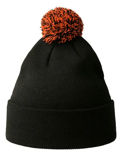 Beanie Muts Atlantis WIPO in Beanie Muts Atlantis WIPO Zwart-Oranje Fluo