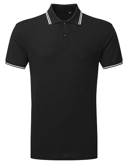 Heren Polo Asquith & Fox Classic Fit Tipped AQ011 in Heren Polo Asquith & Fox Classic Fit Tipped Zwart-Wit