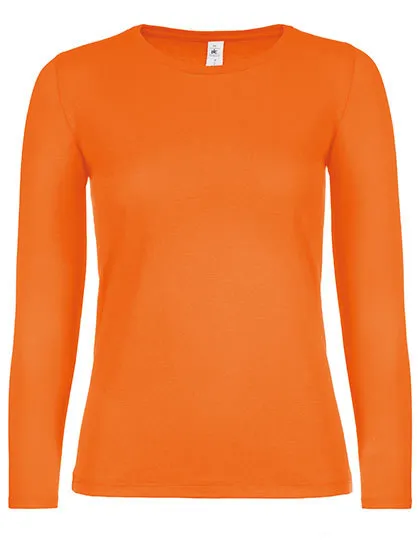 Dames T-shirt Lange Mouw B&C TW06T in Dames T-shirt Lange Mouw B&C TW06T - Orange