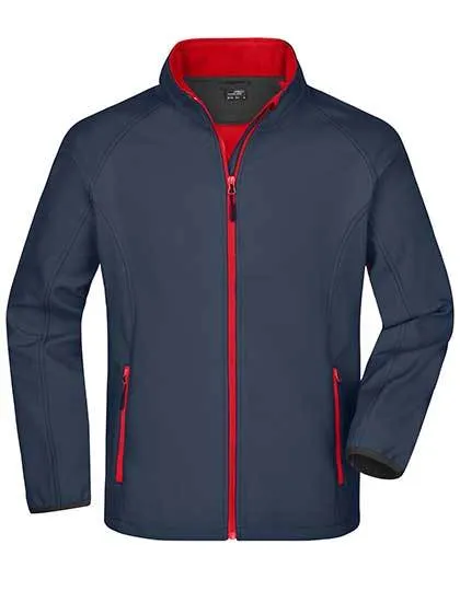 Heren Softshell Jas Promo Daiber JN1130 in Heren Softshell Jas Promo Daiber JN1130 Iron Grey-Rood