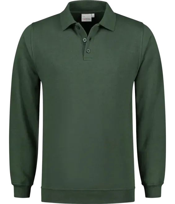 Polo Sweater Santino Robin in Polo Sweater Santino Robin donker groen
