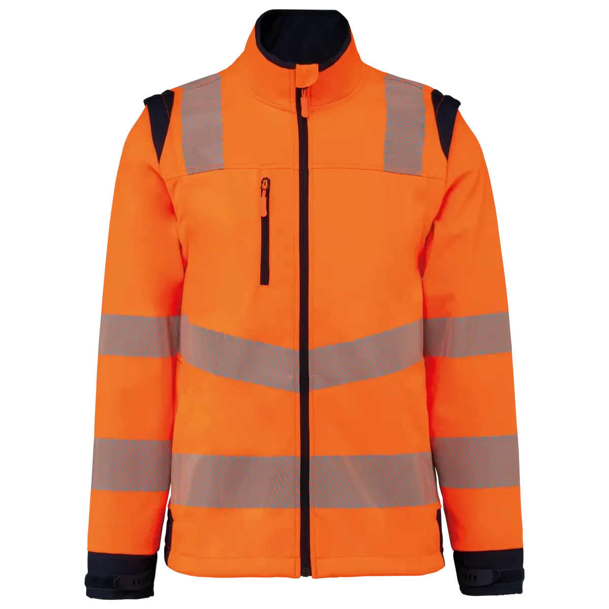 Werkjas Softshell WK afneembare mouwen WK460 in Werkjas Softshell WK afneembare mouwen WK460 High Visibility Oranje-Navy
