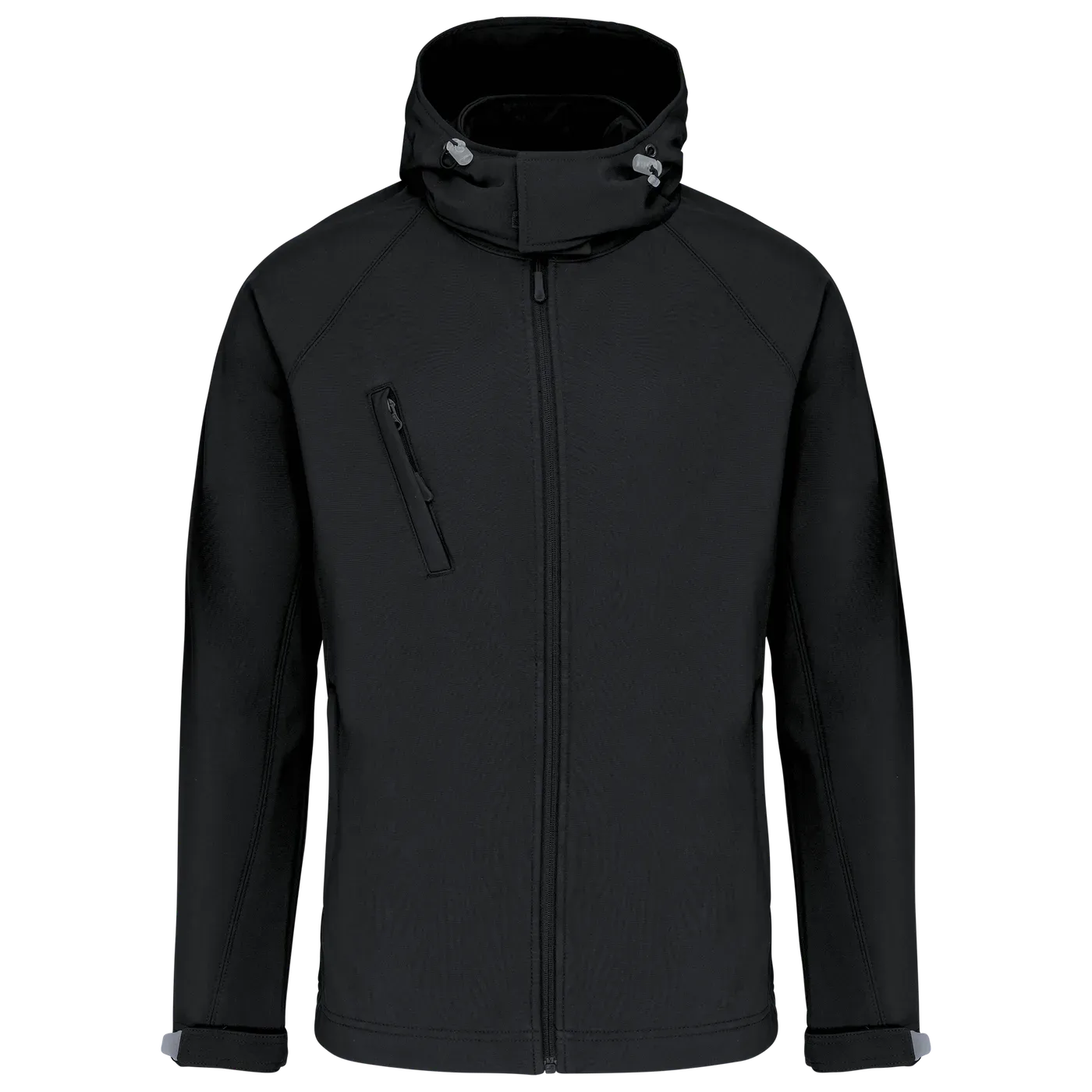 Heren Softshell Jas hooded Kariban K413 in Heren Softshell Jas hooded Kariban K413 zwart