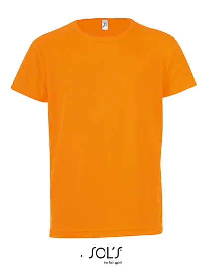 Kinder Sportshirt Raglan Sols 01166 in Kinder Sportshirt Raglan Sols 01166 - Neon Orange