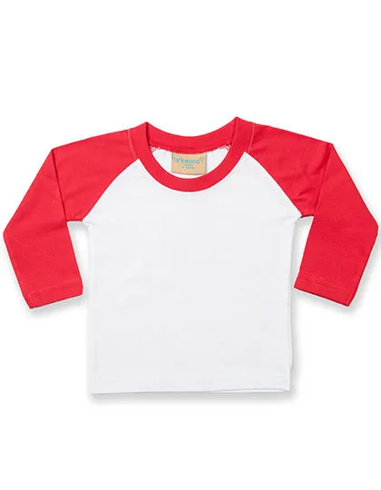 Baby Baseball T-shirt Larkwood LW025 in Baby Baseball T-shirt Larkwood LW025 - White/Red