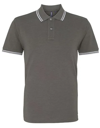 Heren Polo Asquith & Fox Classic Fit Tipped AQ011 in Heren Polo Asquith & Fox Classic Fit Tipped Charcoal-Wit