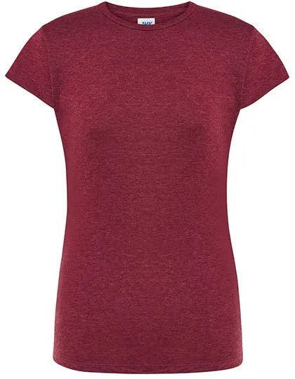 Goedkope Dames T-shirt JHK Regular Comfort TSRLCMF in Goedkope Dames T-shirt JHK Regular Comfort TSRLCMF - Burgundy Heather