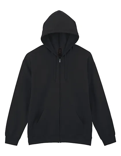 Heren Hooded Sweater met rits Softstyle Gildan SF600 in Heren Hooded Sweater met rits Softstyle Gildan SF600 zwart