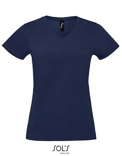 Dames T-shirt Sols Imperial V-Neck 02941 in Dames T-shirt Sols Imperial V-Neck 02941 - French Navy