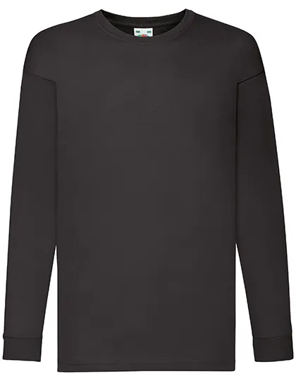 Kinder T-shirts LS Fruit of the Loom value weight 61-007-0 in Kinder T-shirts LS Fruit of the Loom value weight 61-007-0 - Black