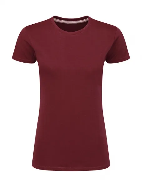 Dames T-shirt SG Perfect Print Tagless Tee SGTee F in Dames T-shirt SG Perfect Print Tagless Tee SGTee F - Burgundy