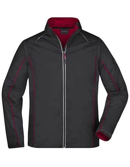 Heren Softshell jas Daiber JN1122 in Heren Softshell jas Daiber JN1122 Zwart-Rood