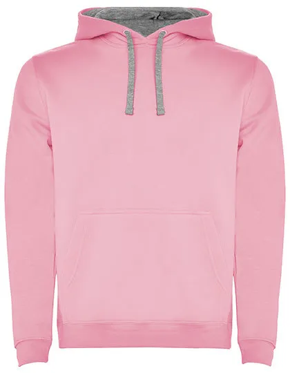 Heren Hooded Sweater Urban Rolly SU1067 in Heren Hooded Sweater Urban Rolly SU1067 Light Pink-Heather Grey