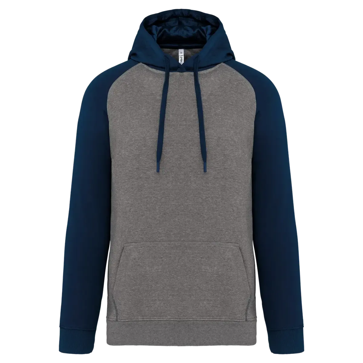 Baseball Hooded Sweater PROACT PA369 in Baseball Hooded Sweater PROACT PA369 Grey Heather-Sporty Navy