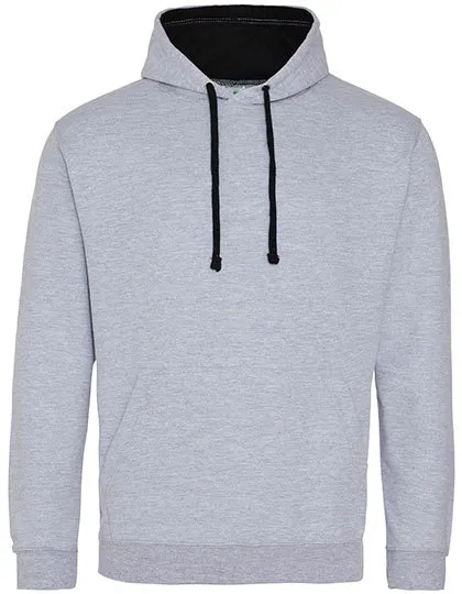 Heren Hoodie AWDis varsity JH003 in Heren Hoodie AWDis varsity JH003 - Heather Grey-Jet Black
