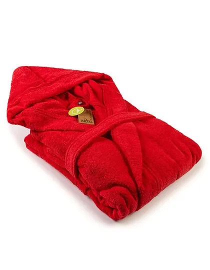 Badjas met Capuchon ARTG 026.50 in Badjas met Capuchon ARTG 026.50 Fire Red