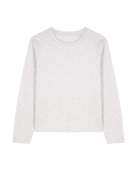 Dames T-shirt Stanley Stella Muser Long Sleeve in Cool Heather Grey