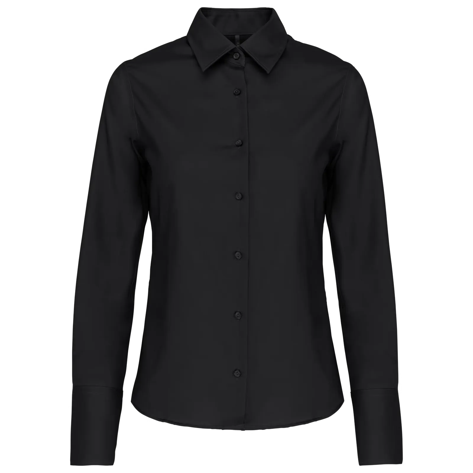 Dames blouse Kariban K538 lange mouw in Dames blouse Kariban K538 lange mouw Zwart