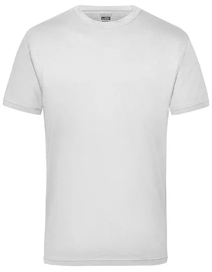 Heren T-shirt James & Nicholson Workwear-T JN800 in Wit