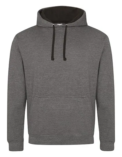 Heren Hoodie AWDis varsity JH003 in Heren Hoodie AWDis varsity JH003 - Charcoal-Jet Black