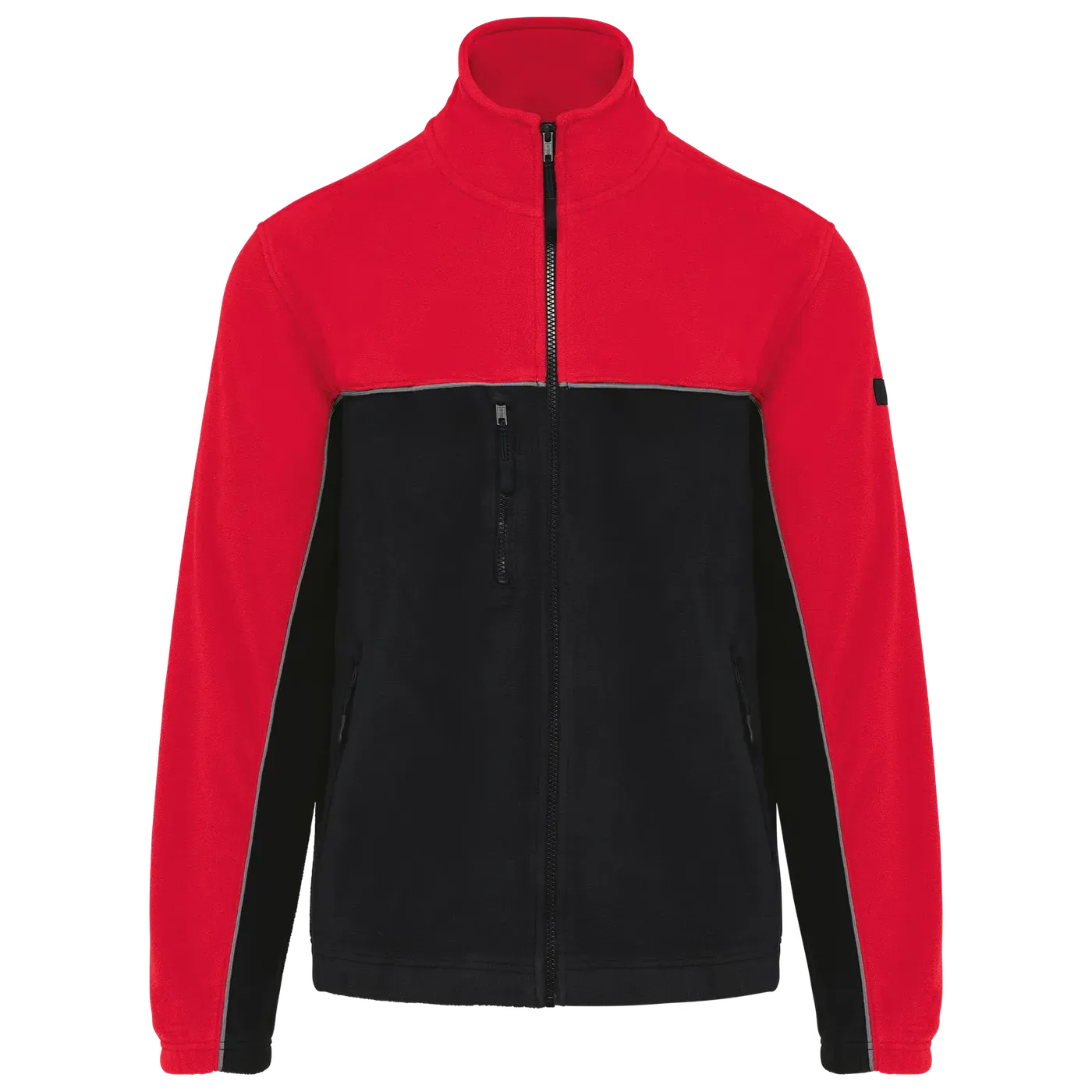 Heren Fleece vest Tweekleurige ecologishe WK904 in Heren Fleece vest Tweekleurige ecologishe WK904 BLACK-RED