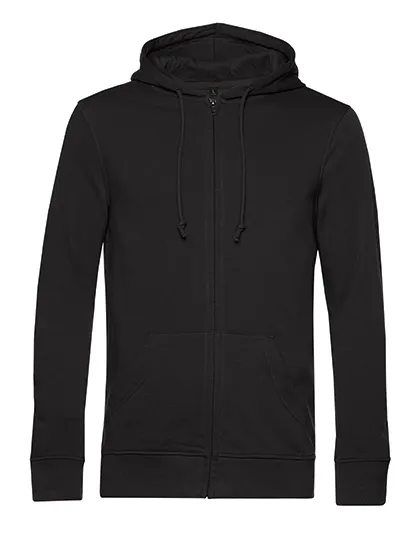 Organische Heren Hoodie met rits B&C Inspire Zipped WU35B in Organische Heren Hoodie met rits B&C Inspire Zipped WU35B - Black Pure