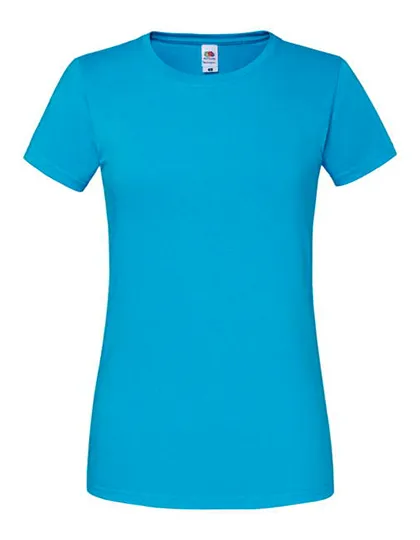Dames T-shirt Fruit of the Loom Ringspun 61-424-0 in Dames T-shirt Fruit of the Loom Ringspun 61-424-0 - Azure Blue