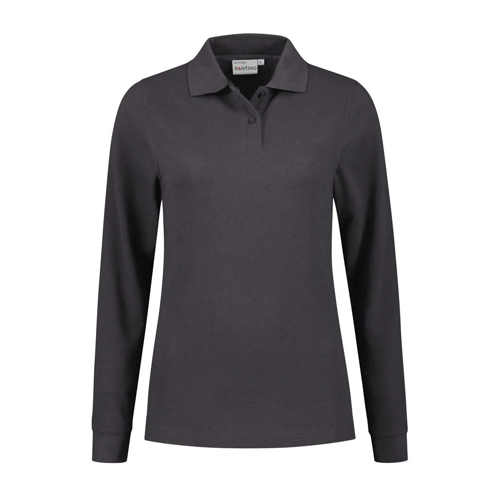 Dames polo lange mouw Santino Matt productfoto