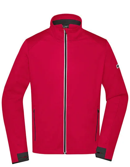 Heren Sport Softshell Jas Daiber JN1126 in Heren Sport Softshell Jas Daiber JN1126 Licht Rood-Zwart