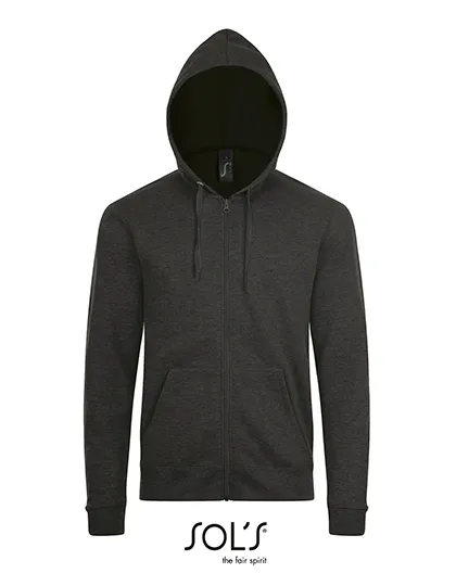 Heren hooded Sweater Sols Zip Stone 01714 in Heren hooded Sweater Sols Zip Stone 01714 Charcoal Melange